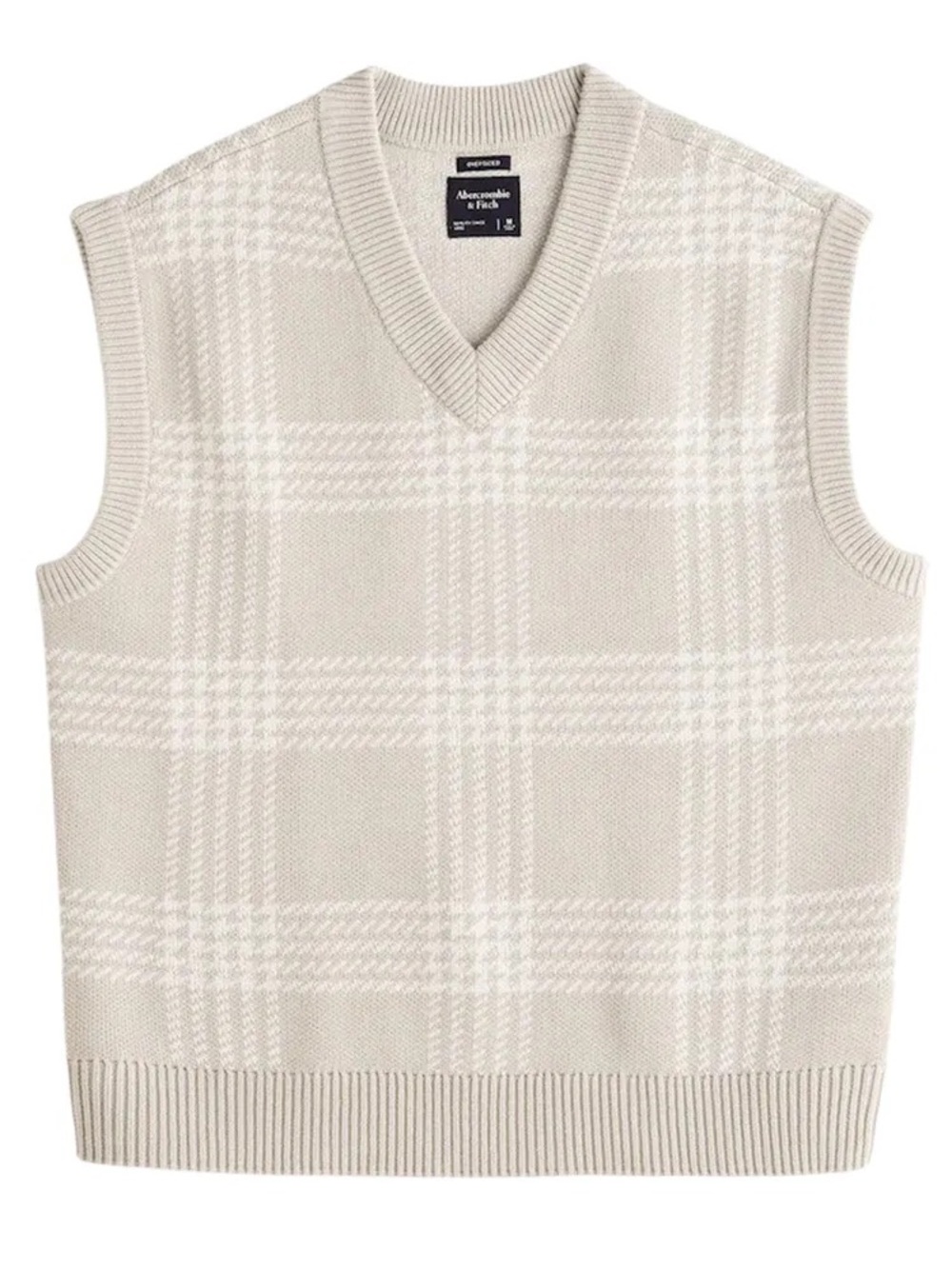 NWT Abercrombie & Fitch Plaid V-Neck Sweater Vest